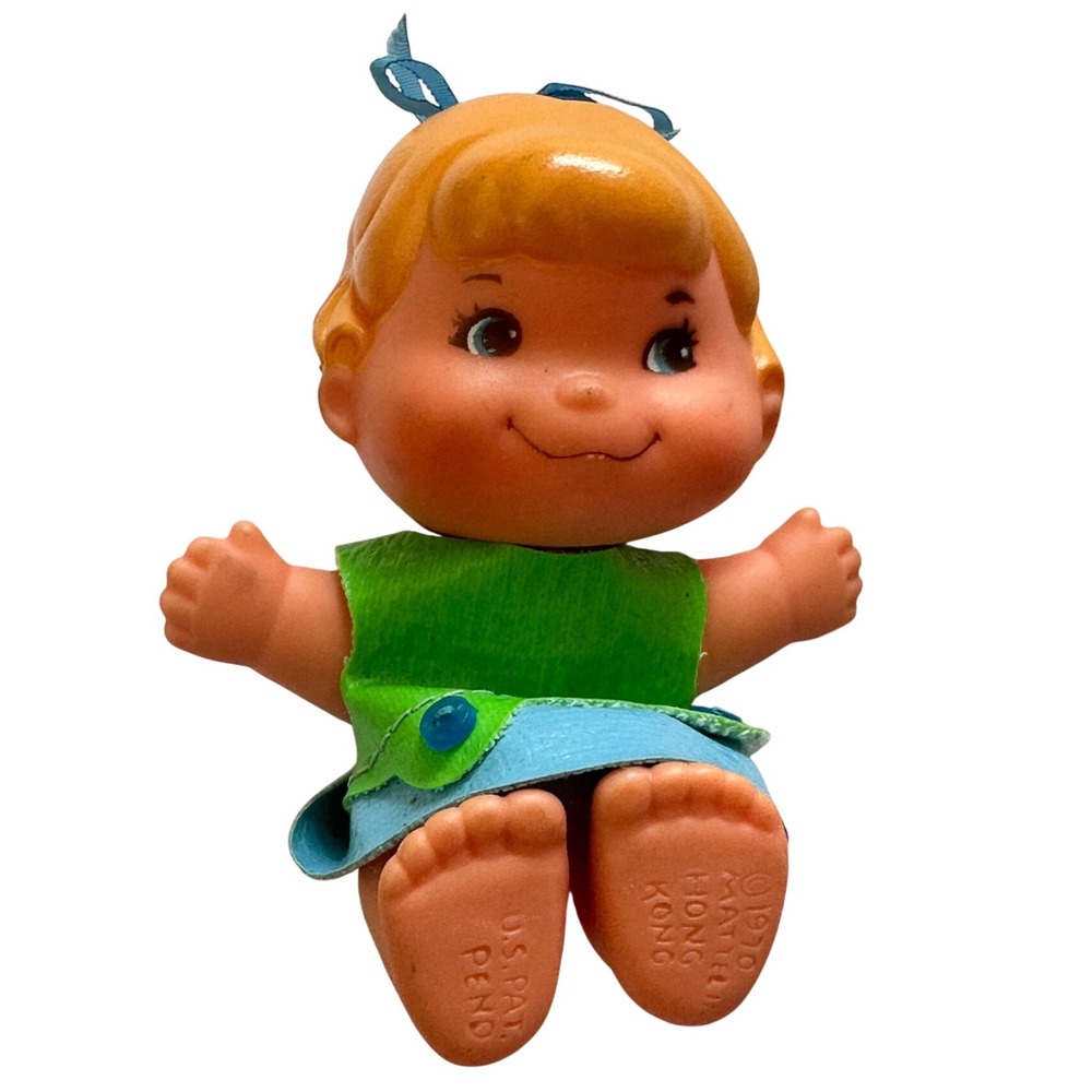 Vintage 1970 Mattel Liddle Kiddles Kologne Doll Blonde Blue Ribbon Hong Kong
